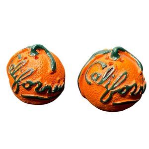 VTG California Orange Salt & Pepper Shakers Hand-Painted Ceramic Collectibles